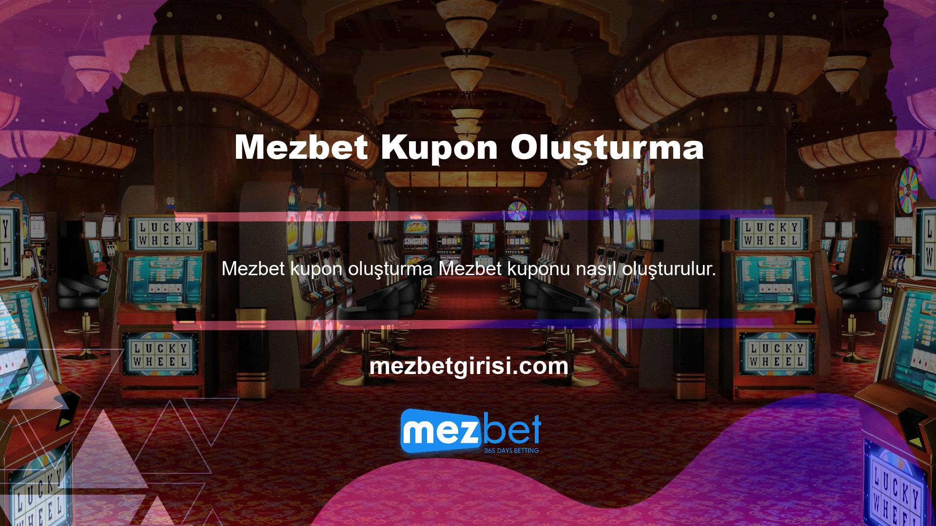 Bahis sitesi için belirtilen adımları tamamladıktan sonra, kuponunuzu oluşturmak için prosedürü başlatabilirsiniz